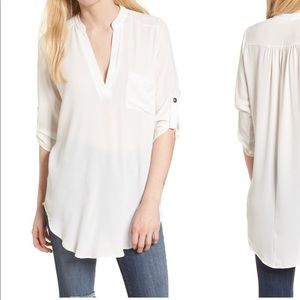 Nordstrom Lush ivory Henley tunic XL